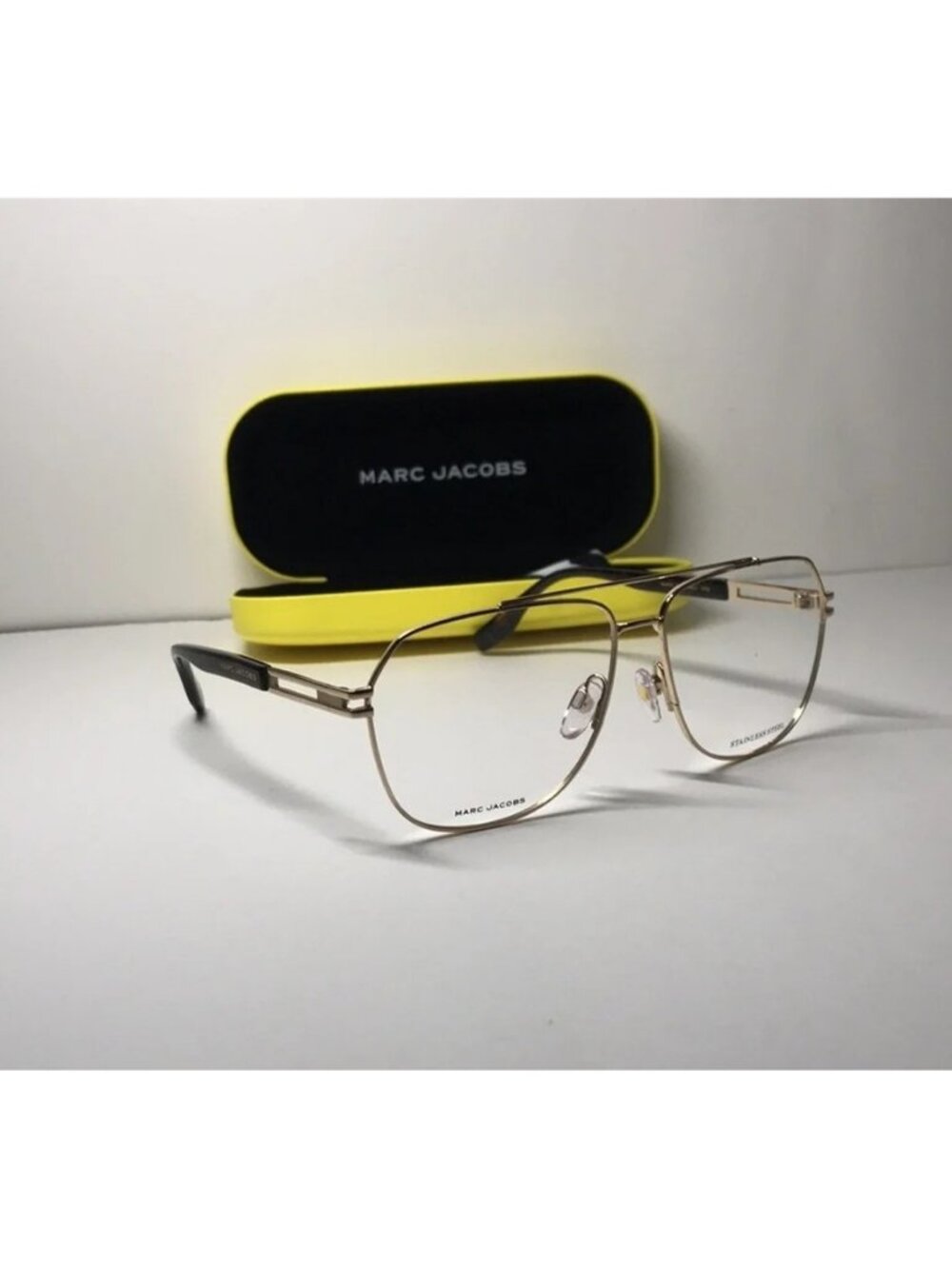 New Authentic Marc Jacobs Gold Aviator Glasses MARC 751